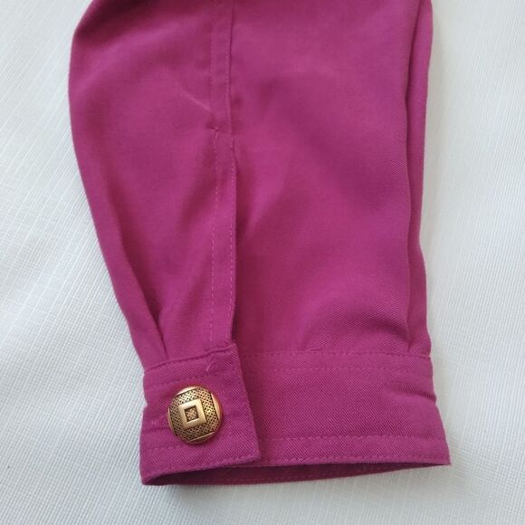 Mureli Vintage Pink Geometric Abstract Cutout Lightweight Shacket Women's Medium - Picture 9 of 12